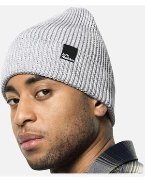 Jack Wolfskin Essential Fine Knit Beanie Hat - White