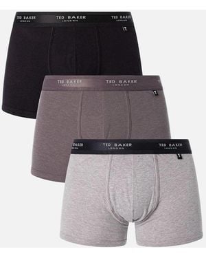 Ted Baker 3-Pack Contrast Logo Boxer Trunks, Mix - Grey