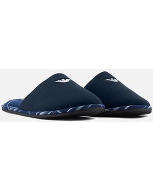 Emporio Armani Tartan Slippers - Blue