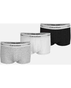 Calvin Klein 3-Pack Icon Cotton Stretch Low-Rise Boxer Trunks - Multicolour