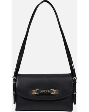 Guess Magnet Fastening Polyurethane Bag With Inside Pockets - White