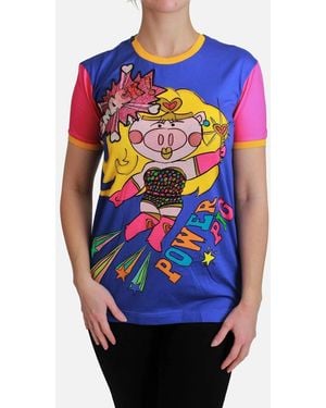 Dolce & Gabbana Power Pig Tshirt Short Sleeve Relaxed Fit - Blue