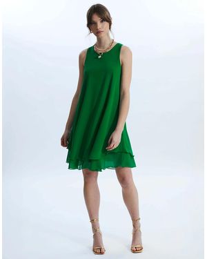 James Lakeland Sleeveless Wave Hem Dress - Green