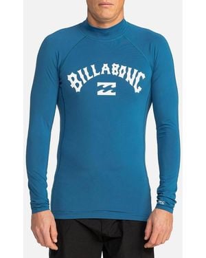 Billabong Logo Surf Long Sleeve Rash Vest - Blue