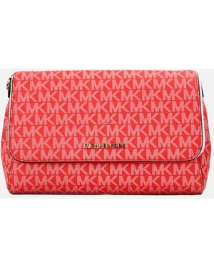 Michael Kors Jet Set Item Crossbody Bag Mk Signature - Red
