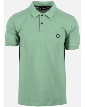 Ma Strum Ss Pique Polo Shirt Feldspar - Green