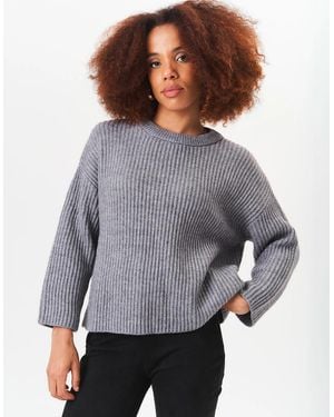 Gini London Chunky Knit Oversized Jumper - Grey