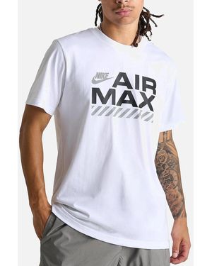 Nike Air Max T Shirts Short Sleeve Crew Neck Regular Fit Casual Graphic Tee - White