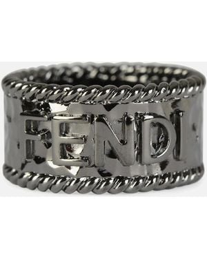 Fendi Signature Logo Ring - Metallic