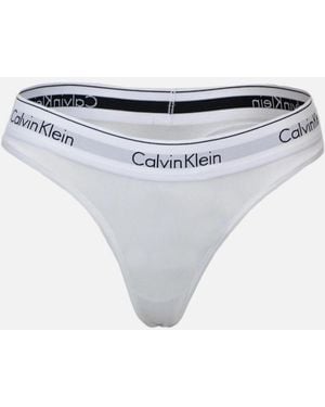 Calvin Klein Cotton Stretch Thong Underwear - White