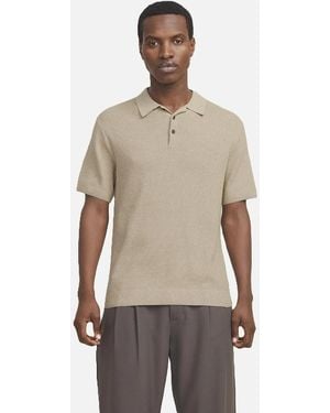 Jack & Jones Cooper Knit Short Sleeve Polo Shirt - Natural