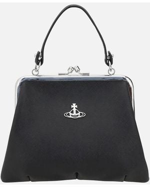Vivienne Westwood Elegant Pebbled Leather Granny Handbag - Black