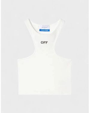 Off-White c/o Virgil Abloh Off Stamp Rib Rowing Top - White