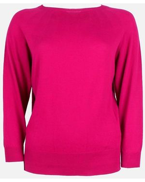 Alpha Studio Cotton Boat Neck Jumper With Long Sleeves - Pink