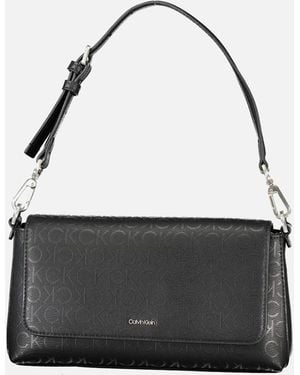 Calvin Klein Removable Shoulder Bag With Internal Pockets And Logo - Black