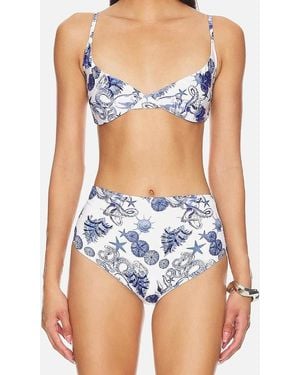 Oceanus Bruna High Rise Premium Bikini Top And - Blue