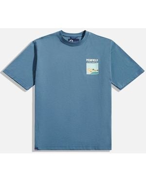 Penfield Fusion Block Landscape Graphic T-Shirt - Blue
