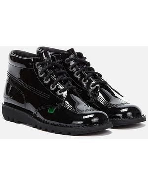 Kickers Kick Hi Patent Boots - Black