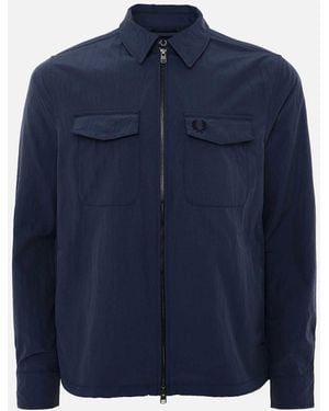 Fred Perry Textured Zip Overshirt - Blue