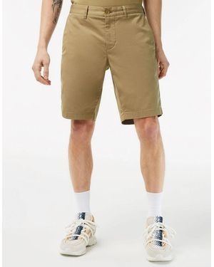 Lacoste Slim Fit Stretch Cotton Shorts - Natural