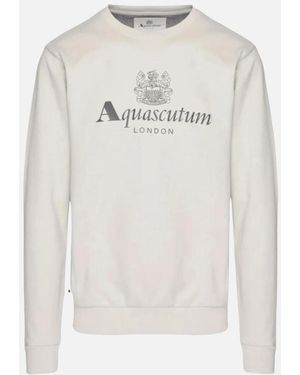 Aquascutum Cotton Print Logo Sweatshirt - White