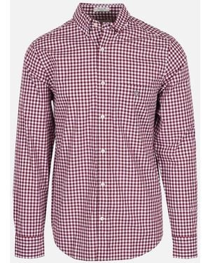 GANT Reg Poplin Gingham Shirt Wine - Purple