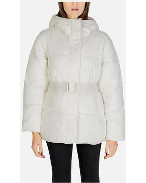 Calvin Klein Hooded Quilted Puffer Jacket - White