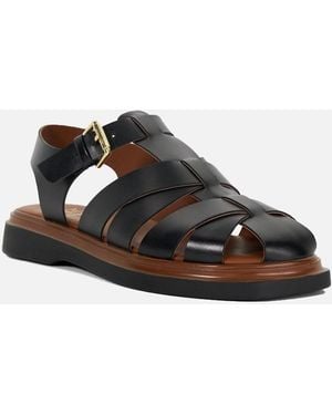 Dune Dune Lisherman Leather Sandals - Black