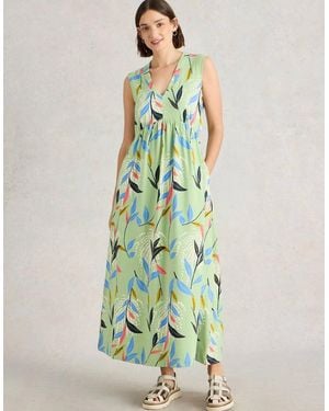 White Stuff Archer Jersey Maxi Dress Regular Multi - Green