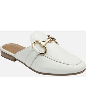 Lotus Taylor Backless Loafers - White
