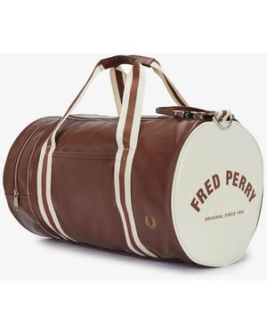 Fred Perry Recycled Polyester Classic Barrel Bag - Brown