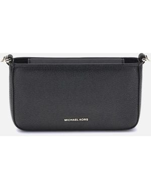 Michael Kors Magnet Closure Leather Shoulder Bag - Black