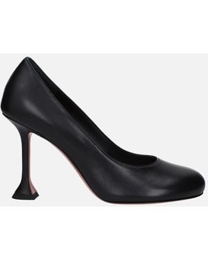 AMINA MUADDI High Heel Leather Court Shoes With Round Toe - Black