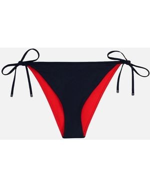 Tommy Hilfiger Logo Flag Colours Bikini Bottoms - Red