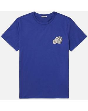 Moncler Double Patch Logo T-Shirt - Blue