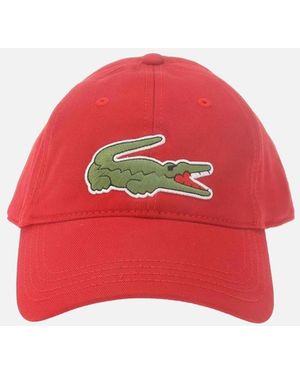 Lacoste Adjustable Cotton Twill Cap - Red
