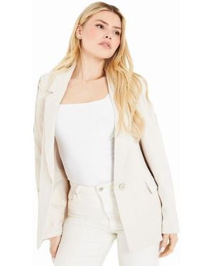 Dorothy Perkins Ladies Single-Breasted Boyfriend Blazer - White