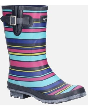 Cotswold Paxford Rubber Stripe Multicoloured Wellington Boots - Blue