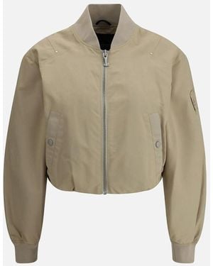 Moose Knuckles Urban Sophisticated Cropped Jacket With Ribbed Collar - Natural