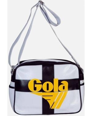 Gola Printed Shoulder Bag With Adjustable Strap And Pockets - White