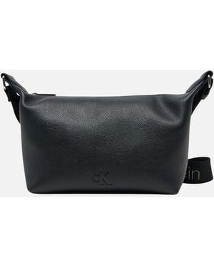 Calvin Klein Zip Fastening Polyurethane Bag With Inside Pockets - Black