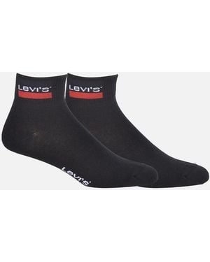 Levi's 2-Pack Sportswear Logo Mid-Cut Socks - Black