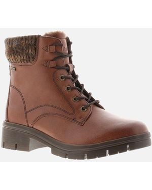 Jana Ankle Boots Jia Lace Up Dark Tan Uk Size - Brown
