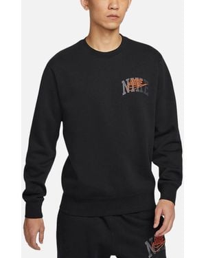 Nike Fv4446 Sweatshirt Club Pullover Long Sleeve Sweat Jumper - Black