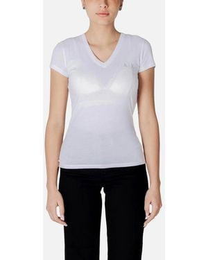 ARMANI EXCHANGE V-Neck Short Sleeve Cotton T-Shirt - White