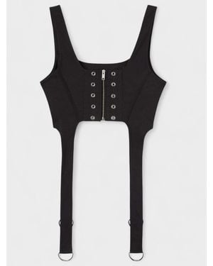 Ambush Corset Crop Top - Black