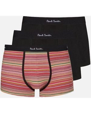 Paul Smith 3-Pack Signature Stripe & Solid Boxer Trunks, /Multi - Black