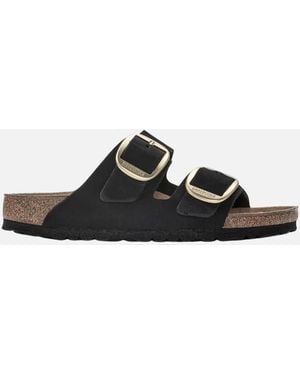 Birkenstock Arizona Big Buckle Nubuck Leather - Black