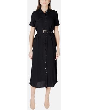 Vero Moda Short Sleeve Button-Up Dress - Black