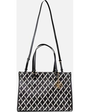 ARMANI EXCHANGE Printed Handbag With Shoulder Strap And Zip Fastening - White